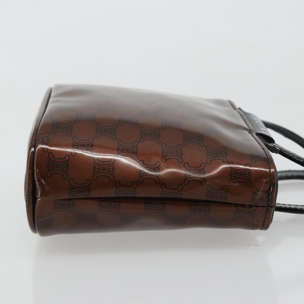 CELINE Macadam Canvas Hand Bag Vinyl Brown Auth 184476