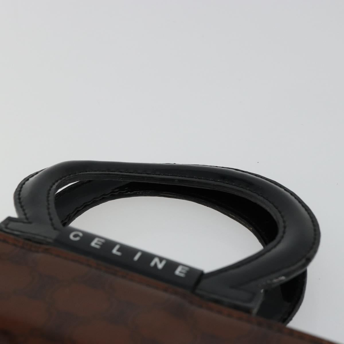 CELINE Macadam Canvas Hand Bag Vinyl Brown Auth 184476