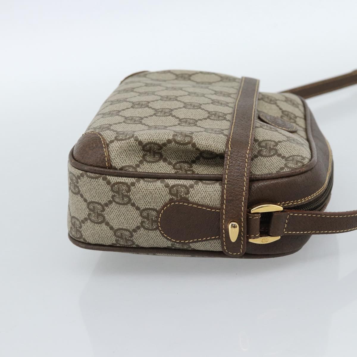 GUCCI GG Supreme Shoulder Bag PVC Beige Gold 007 084 0092 Auth 184480