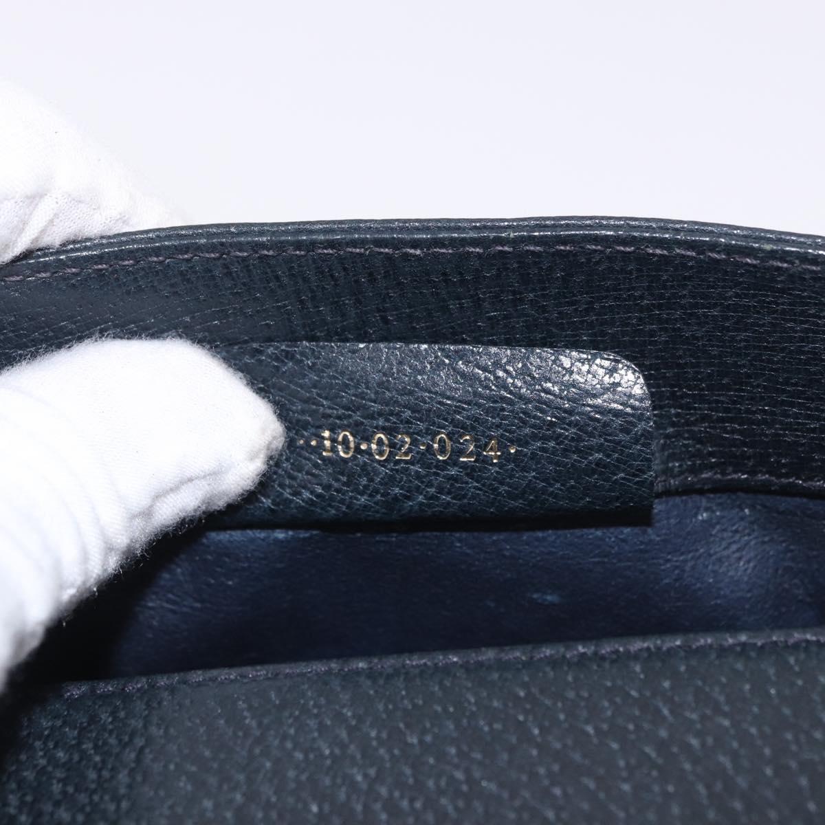 GUCCI GG Supreme Sherry Line Shoulder Bag PVC Navy Gold 10 02 024 Auth 184481
