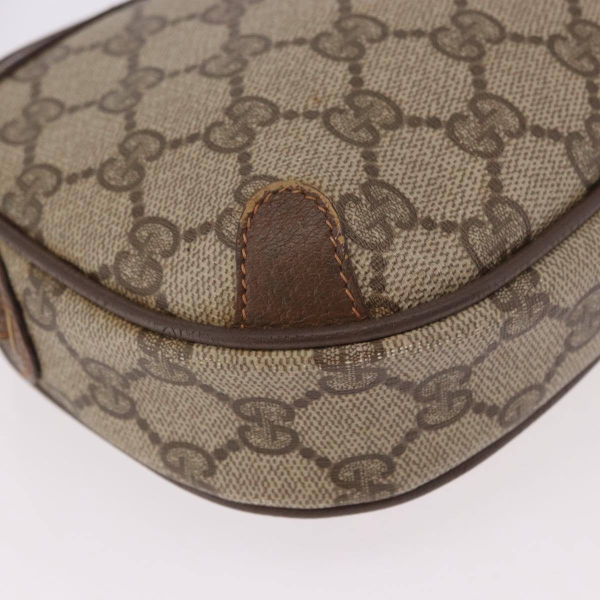 GUCCI GG Supreme Web Sherry Line Bag PVC Beige Gold 89 02 066 Auth 184482
