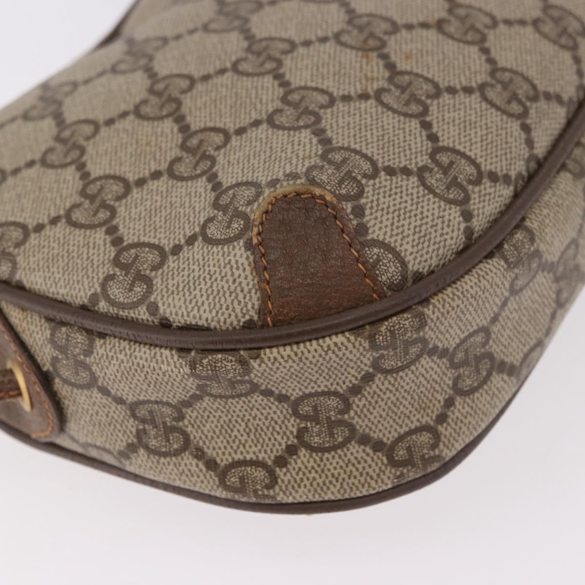 GUCCI GG Supreme Web Sherry Line Bag PVC Beige Gold 89 02 066 Auth 184482