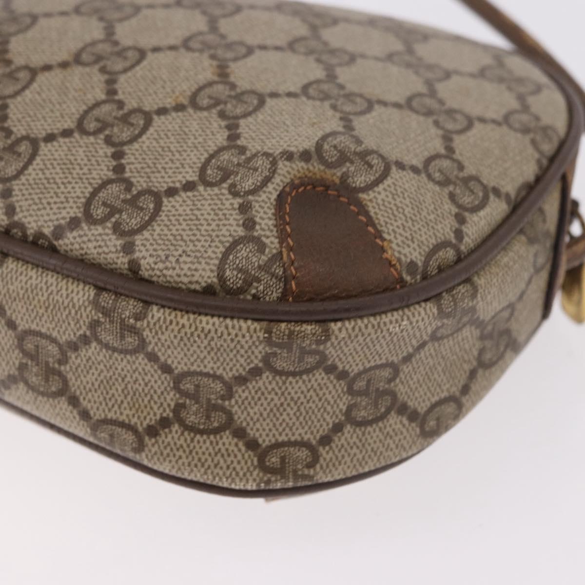 GUCCI GG Supreme Web Sherry Line Bag PVC Beige Gold 89 02 066 Auth 184482