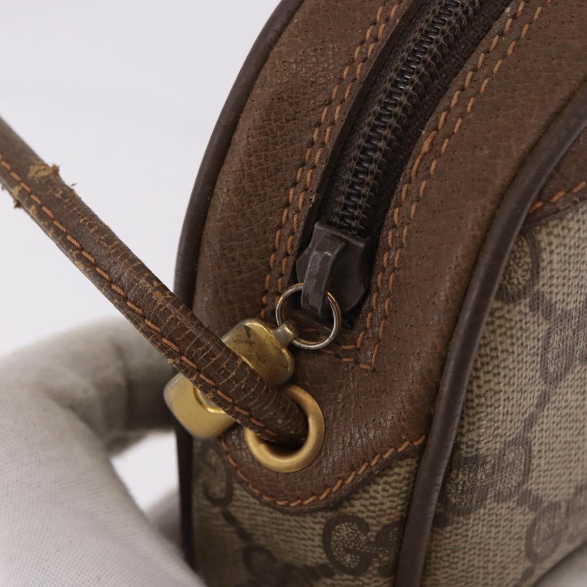 GUCCI GG Supreme Web Sherry Line Bag PVC Beige Gold 89 02 066 Auth 184482
