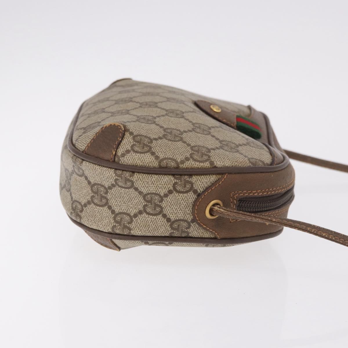GUCCI GG Supreme Web Sherry Line Bag PVC Beige Gold 89 02 066 Auth 184482