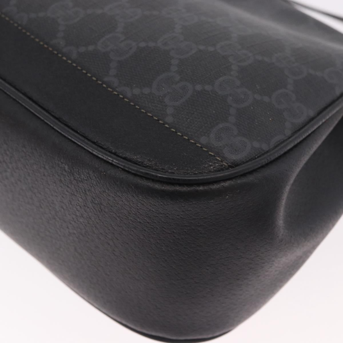 GUCCI GG Supreme Web Sherry Line Bag PVC Black Red 116 02 076 Auth 184484