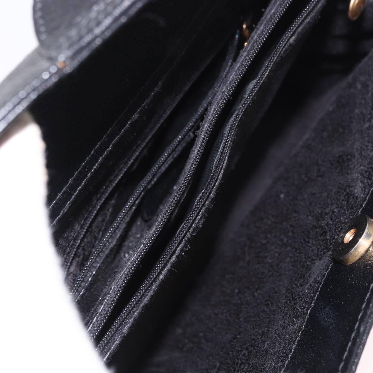 GUCCI Bamboo Hand Bag Leather Black Gold 002 1186 0260 Auth 184491