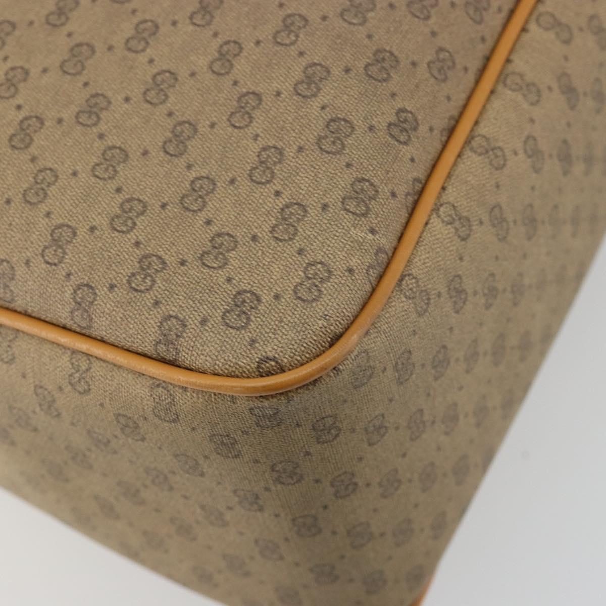 GUCCI Micro GG Supreme Hand Bag PVC 2way Beige Gold Auth 184496