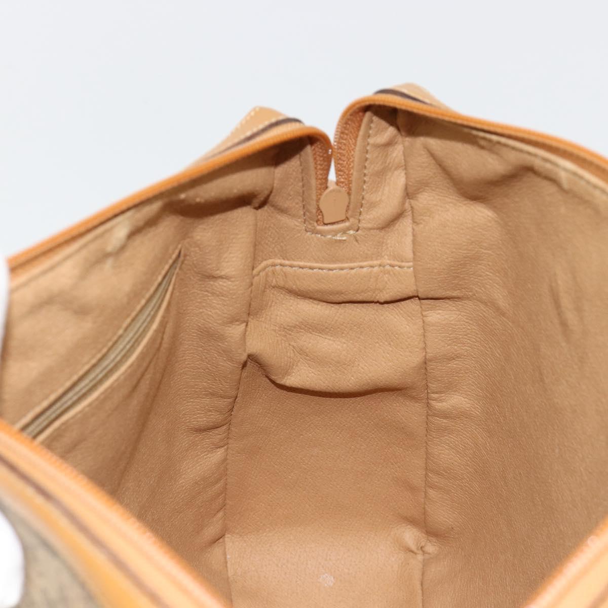 GUCCI Micro GG Supreme Hand Bag PVC 2way Beige Gold Auth 184496