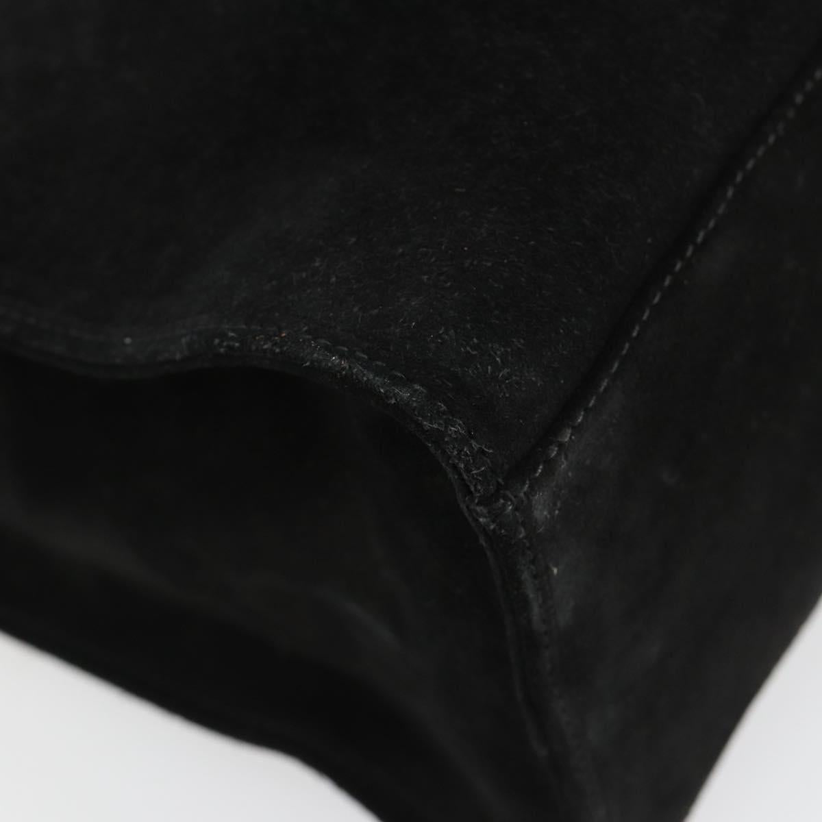 GUCCI Hand Bag Suede Black Silver 002 1025 Auth 184500