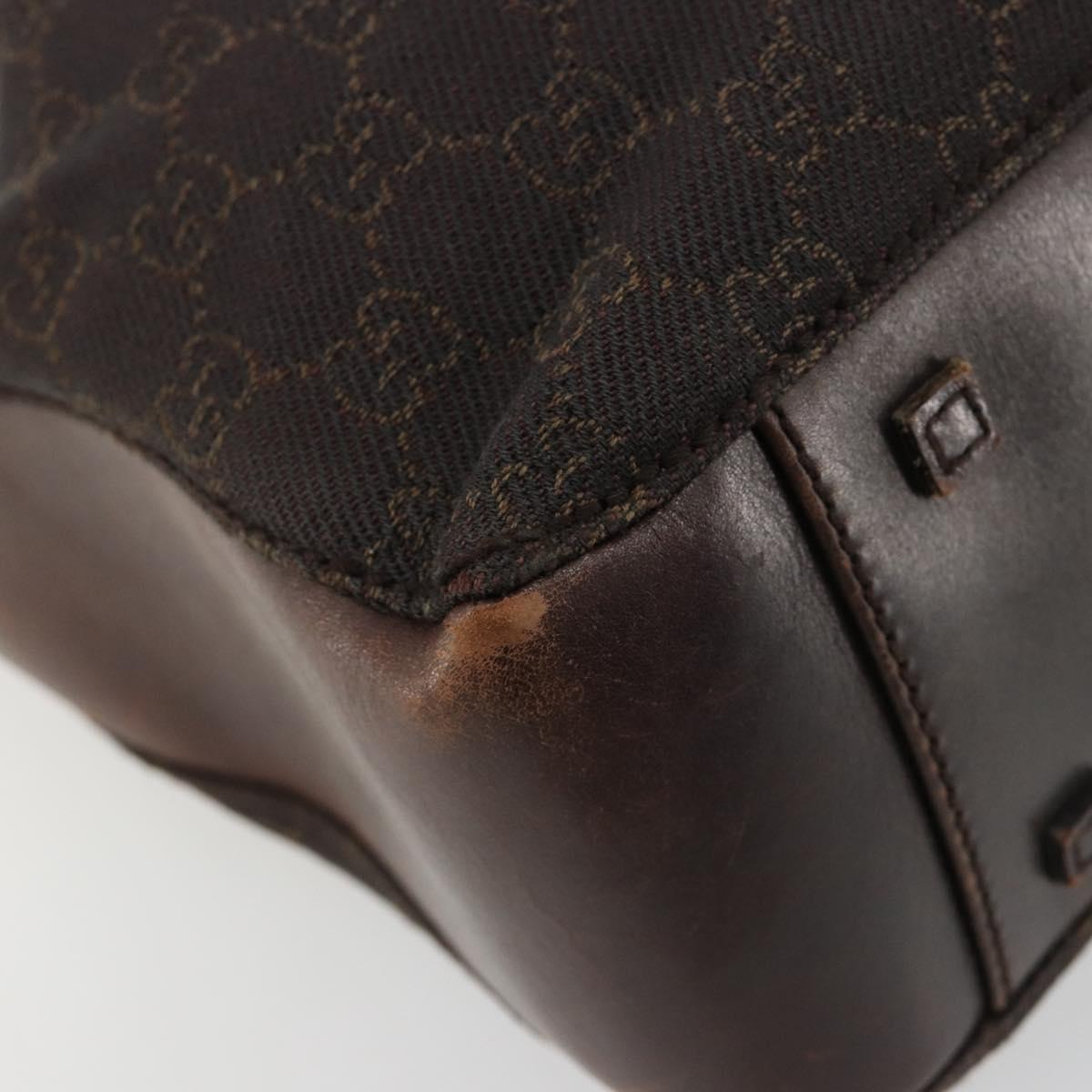 GUCCI GG Canvas Tote Bag Brown Silver 101919 Auth 184501