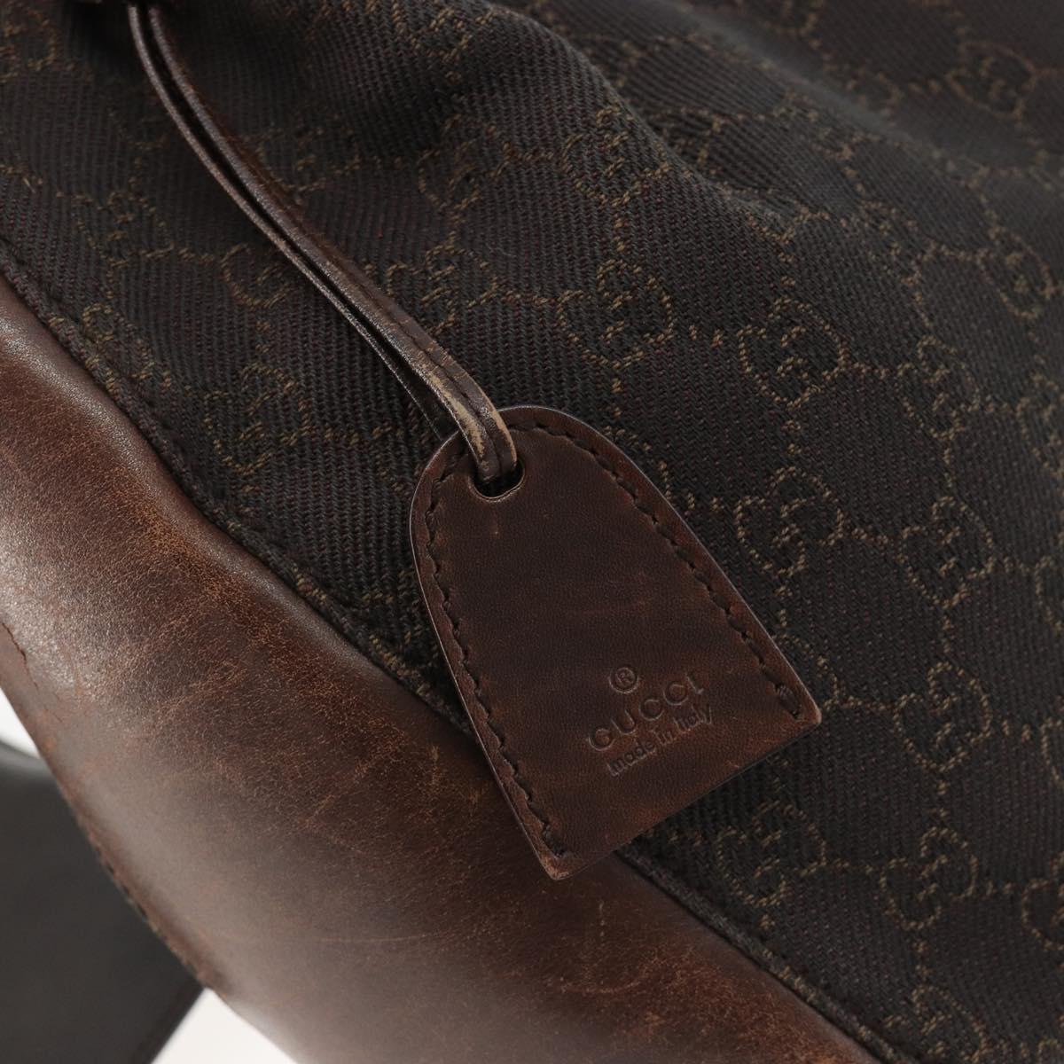 GUCCI GG Canvas Tote Bag Brown Silver 101919 Auth 184501