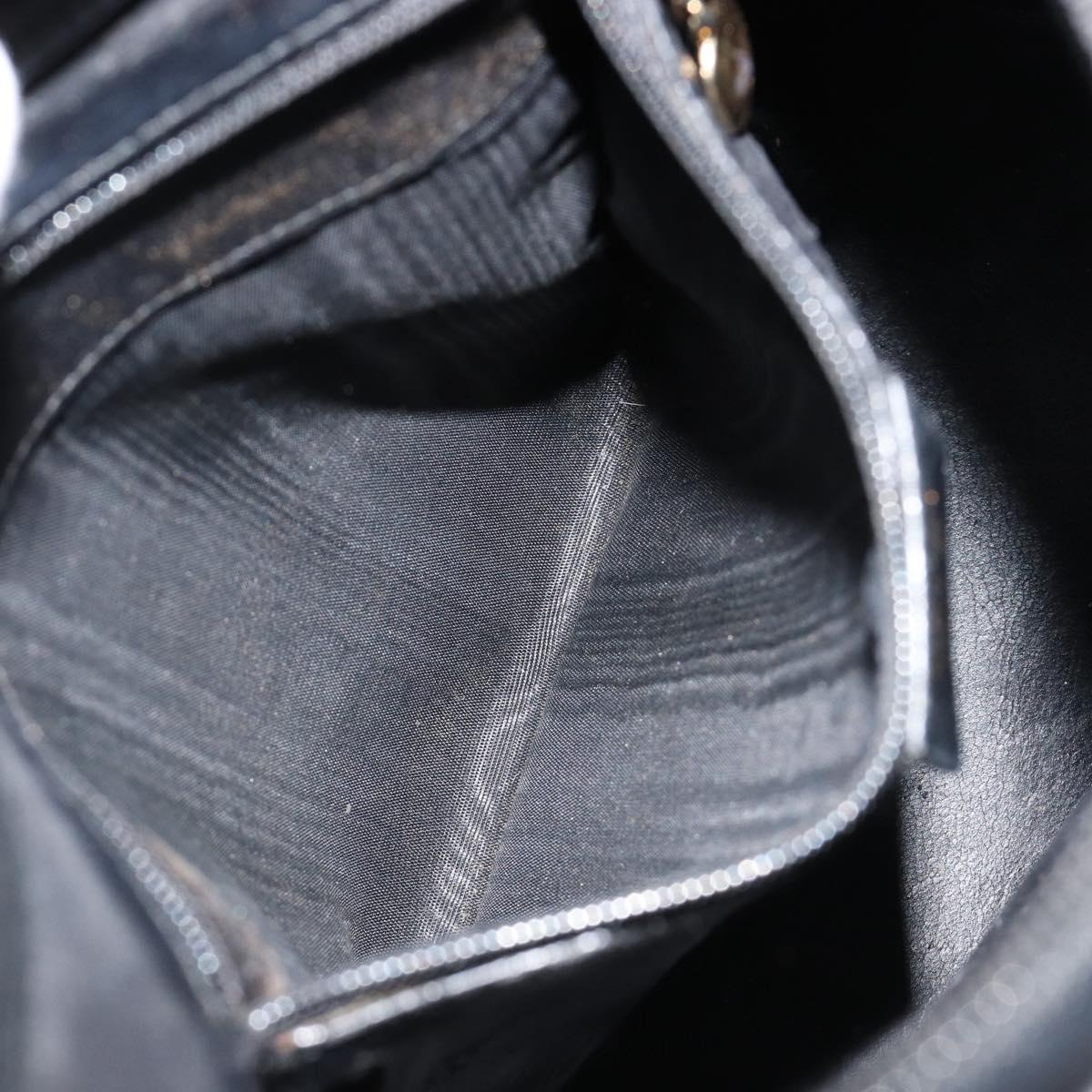 GUCCI Bamboo Shoulder Bag Leather Black Gold 001 3007 3754 Auth 184507