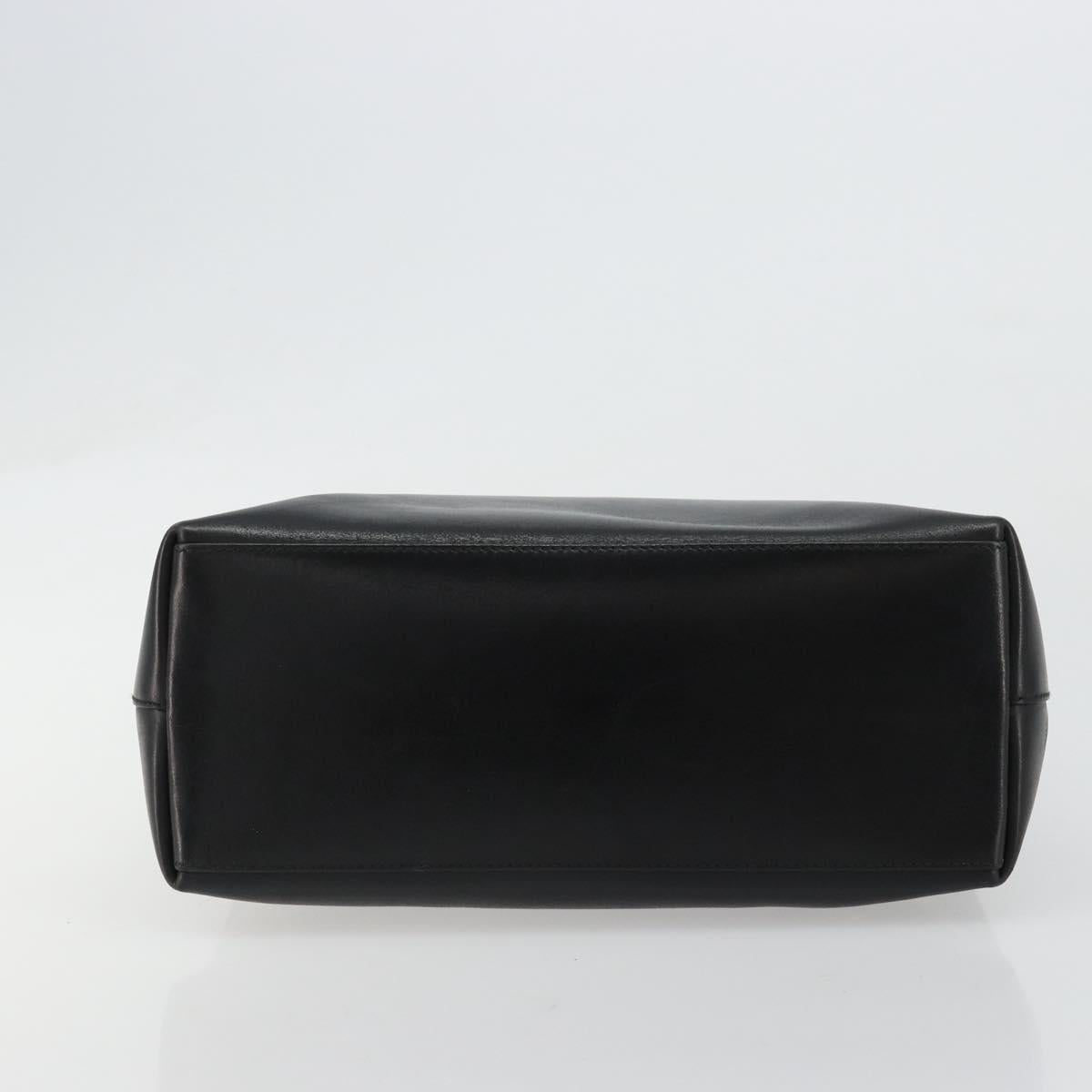 GUCCI Bamboo Shoulder Bag Leather Black Gold 001 3007 3754 Auth 184507