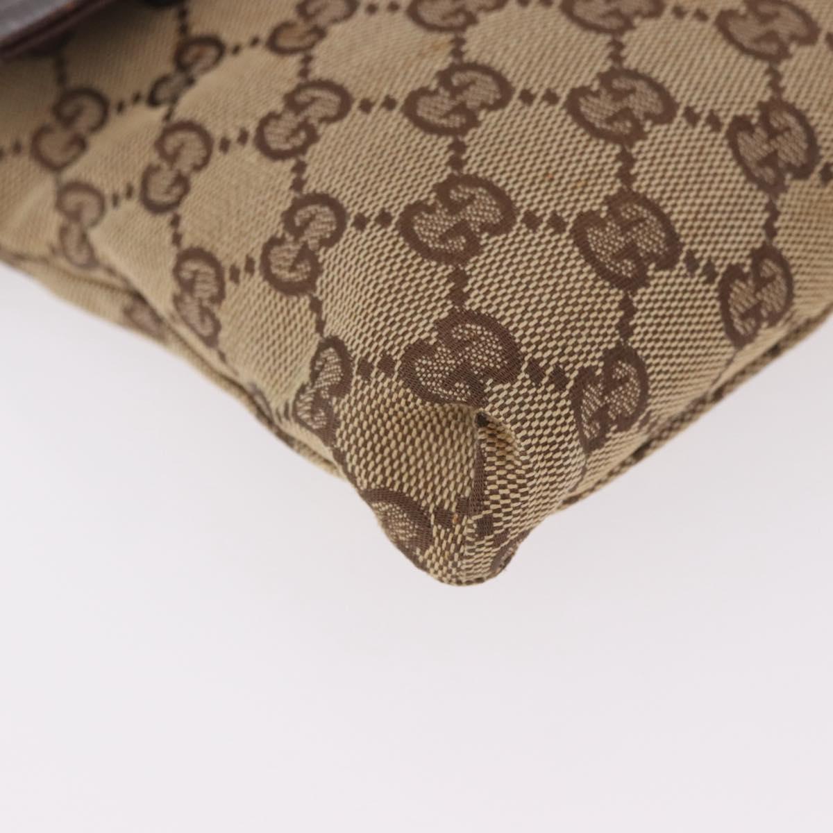 GUCCI GG Canvas Waist bag Beige Silver 28566 Auth 184509