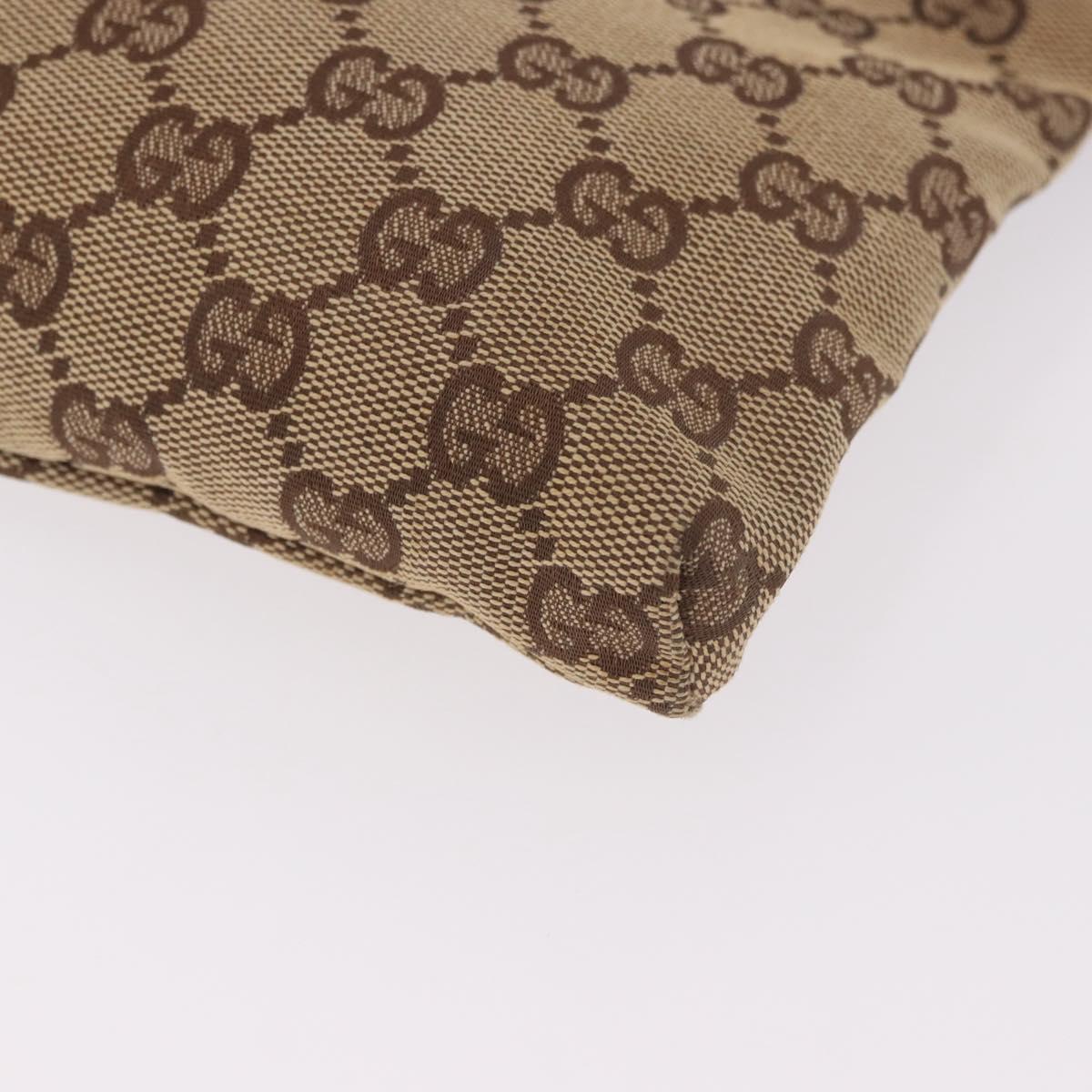 GUCCI GG Canvas Waist bag Beige Silver 28566 Auth 184509