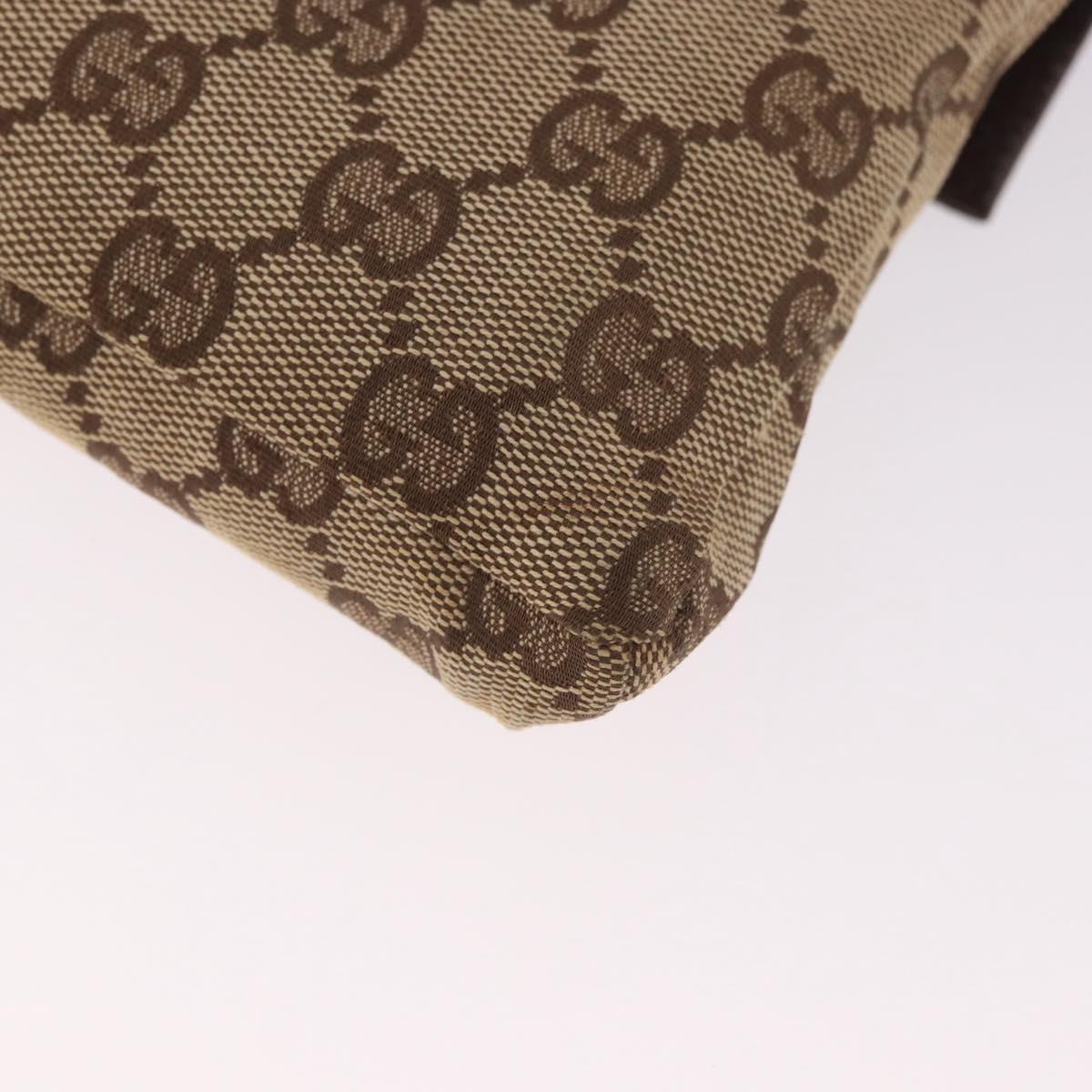 GUCCI GG Canvas Waist bag Beige Silver 28566 Auth 184509
