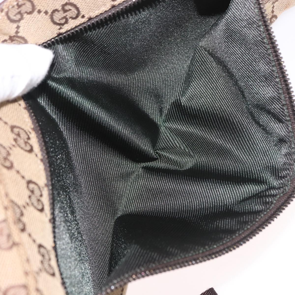 GUCCI GG Canvas Waist bag Beige Silver 28566 Auth 184509