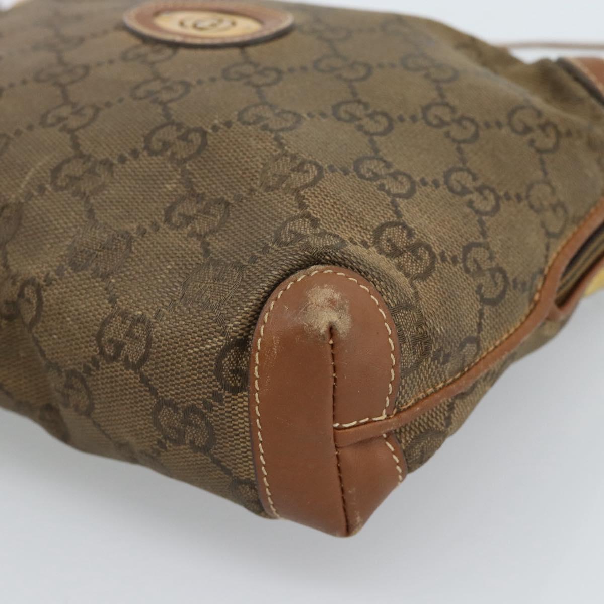 GUCCI Shoulder Bag Leather Beige Gold 007 115 4916 Auth 184510