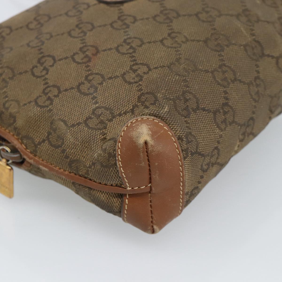 GUCCI Shoulder Bag Leather Beige Gold 007 115 4916 Auth 184510