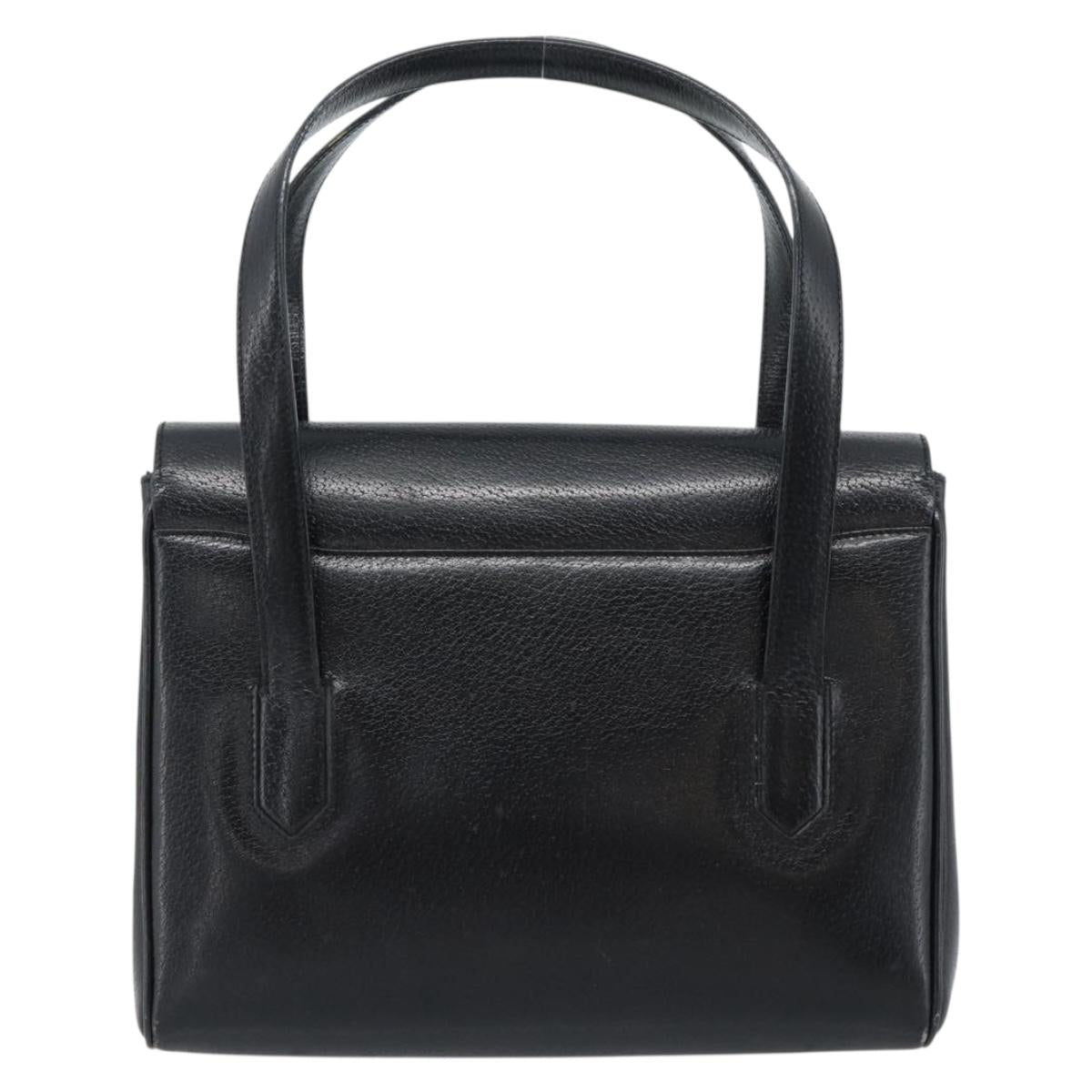 GUCCI Hand Bag Leather Black Gold 000 109 0098 Auth 184513