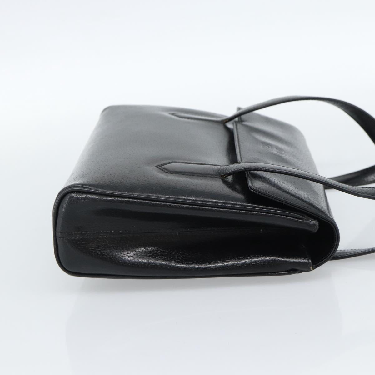 GUCCI Hand Bag Leather Black Gold 000 109 0098 Auth 184513
