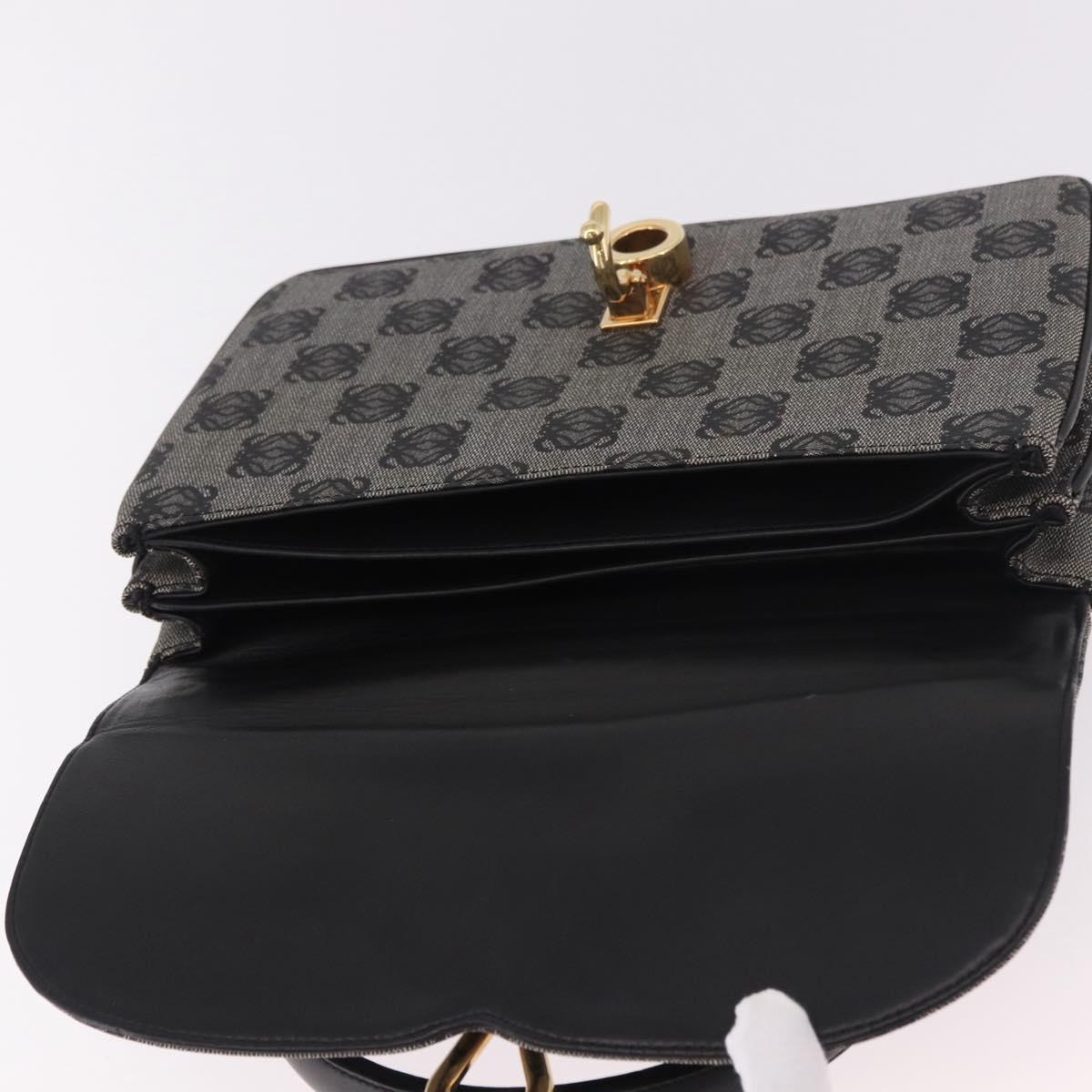 LOEWE Anagram Hand Bag PVC Gray Gold Auth 184514V