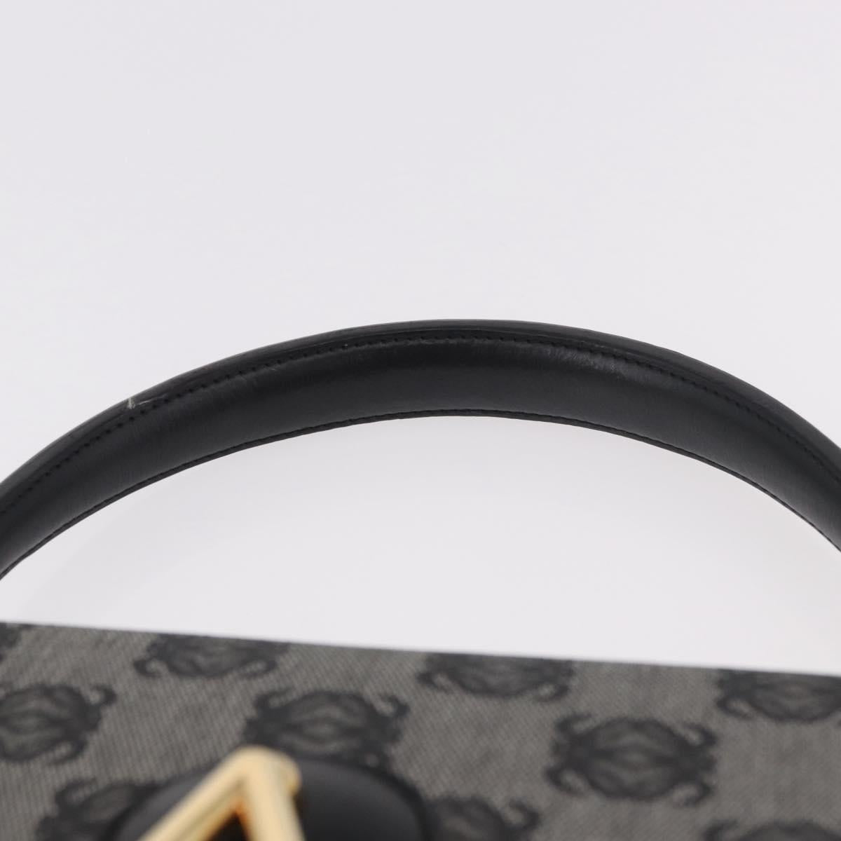 LOEWE Anagram Hand Bag PVC Gray Gold Auth 184514V