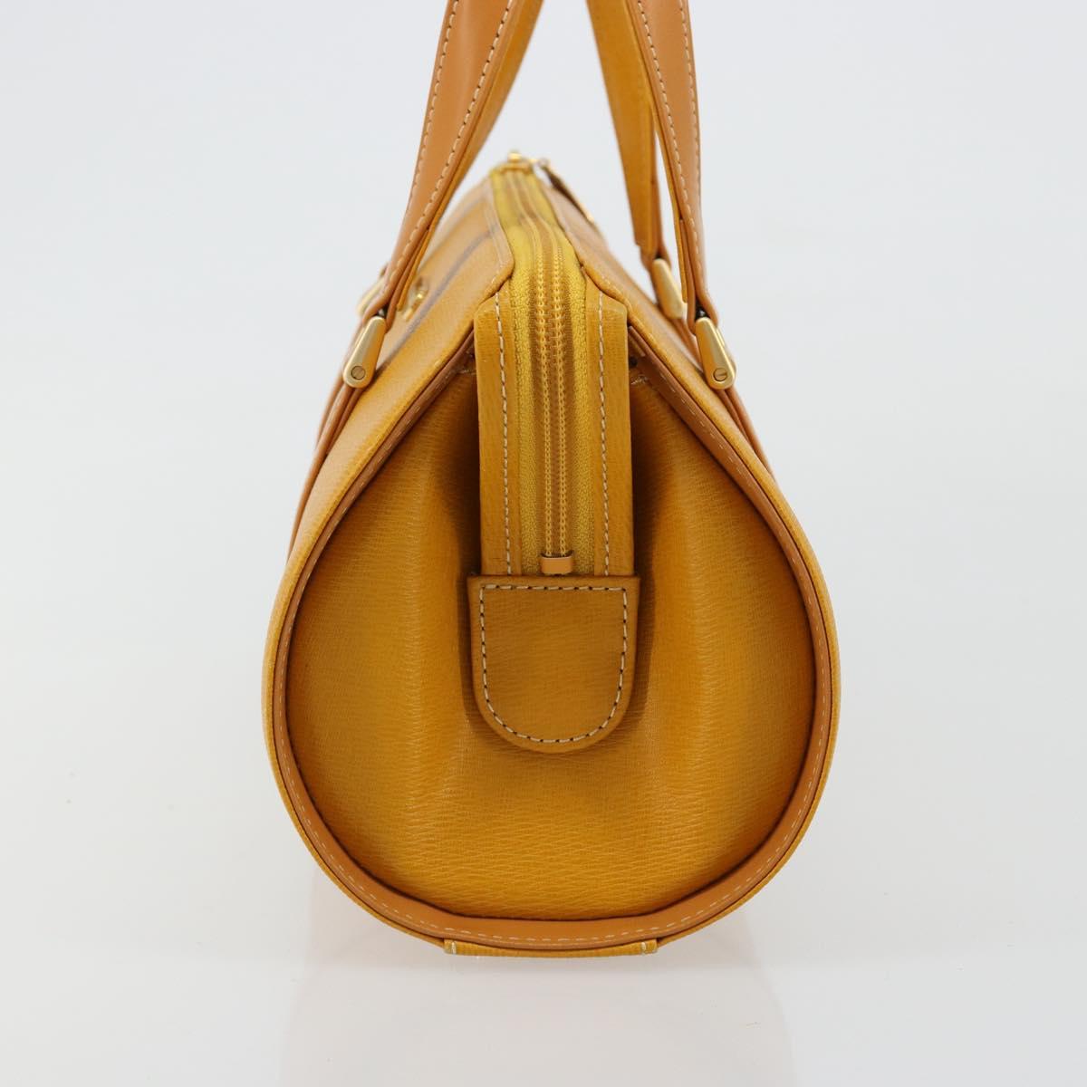 BURBERRY Hand Bag Leather Beige Gold Auth 184517A