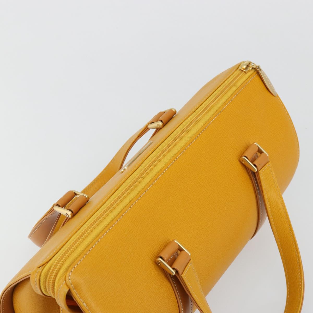 BURBERRY Hand Bag Leather Beige Gold Auth 184517A
