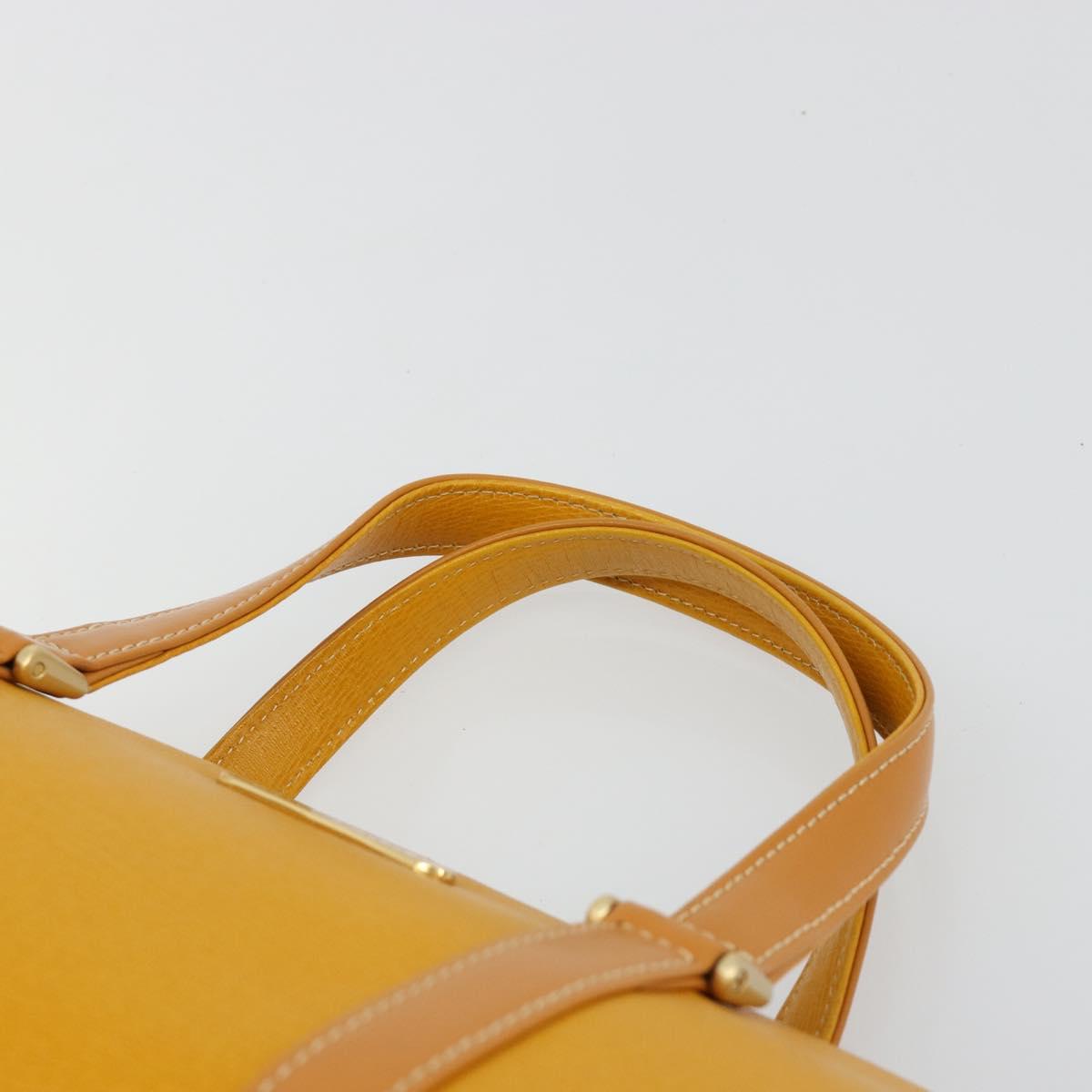BURBERRY Hand Bag Leather Beige Gold Auth 184517A
