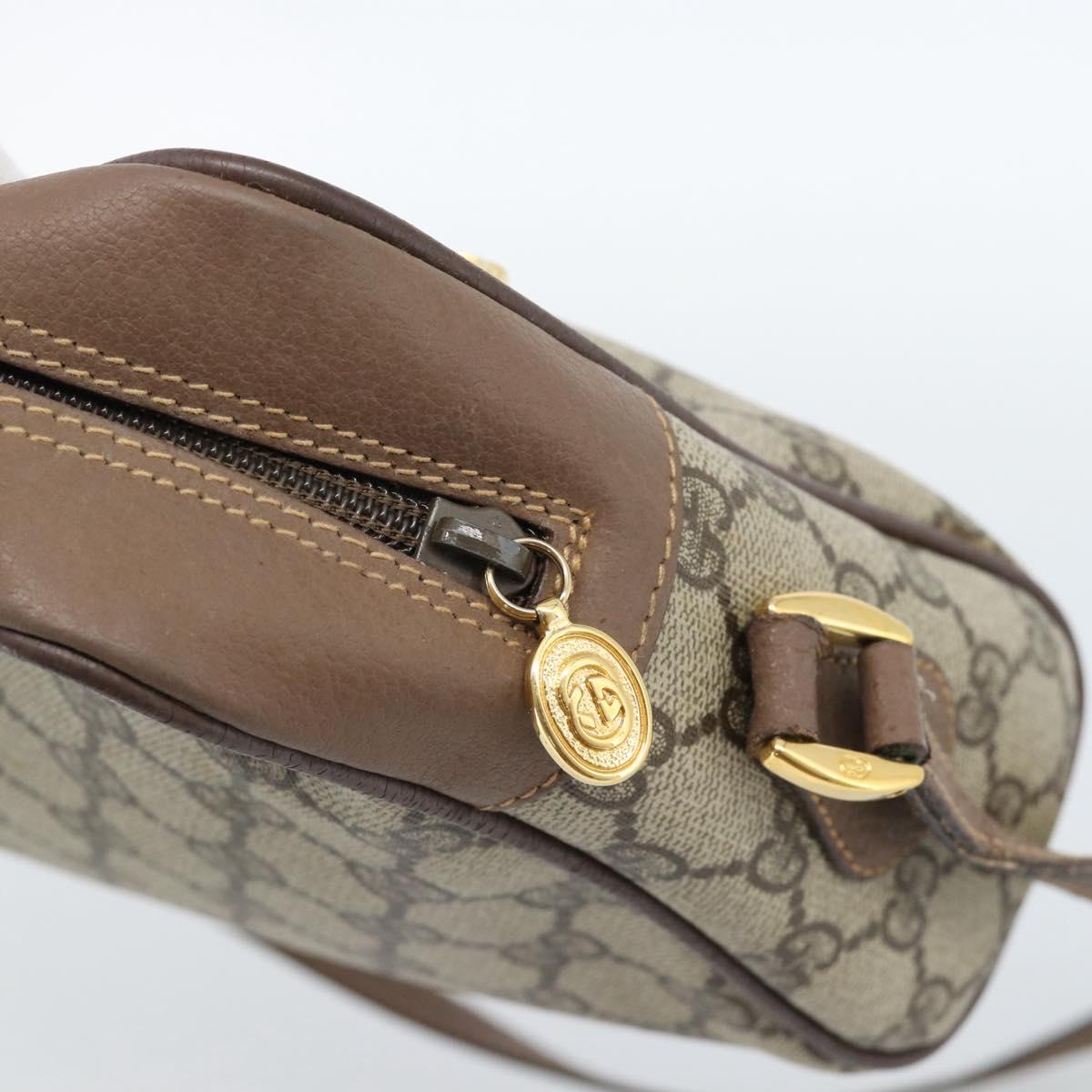 GUCCI GG Supreme Web Sherry Line Shoulder Bag Beige Gold 001 44 6472 Auth 184520