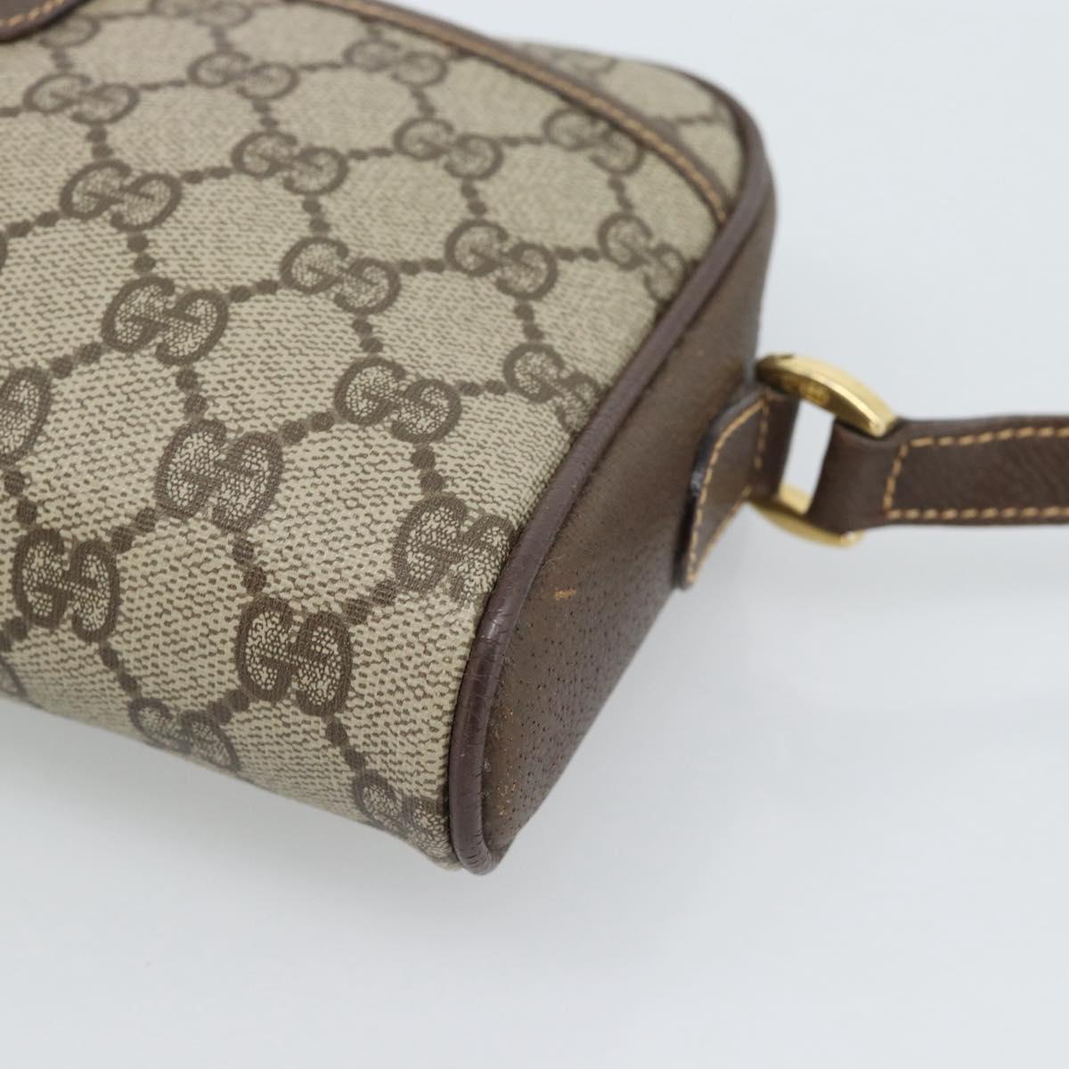 GUCCI GG Supreme Shoulder Bag PVC Beige Gold 001 58 6594 Auth 184522