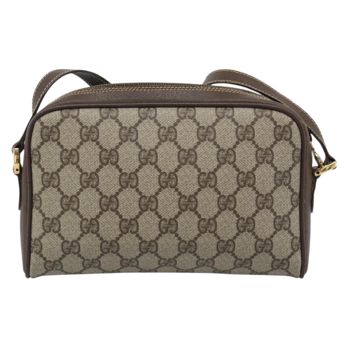 GUCCI GG Supreme Shoulder Bag PVC Beige Gold 001 58 6594 Auth 184522
