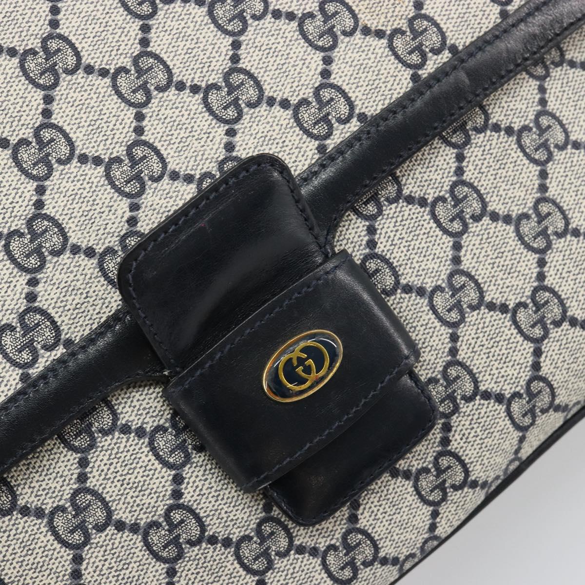 GUCCI GG Supreme Shoulder Bag PVC Navy Gold 14 01 4084 Auth 184523