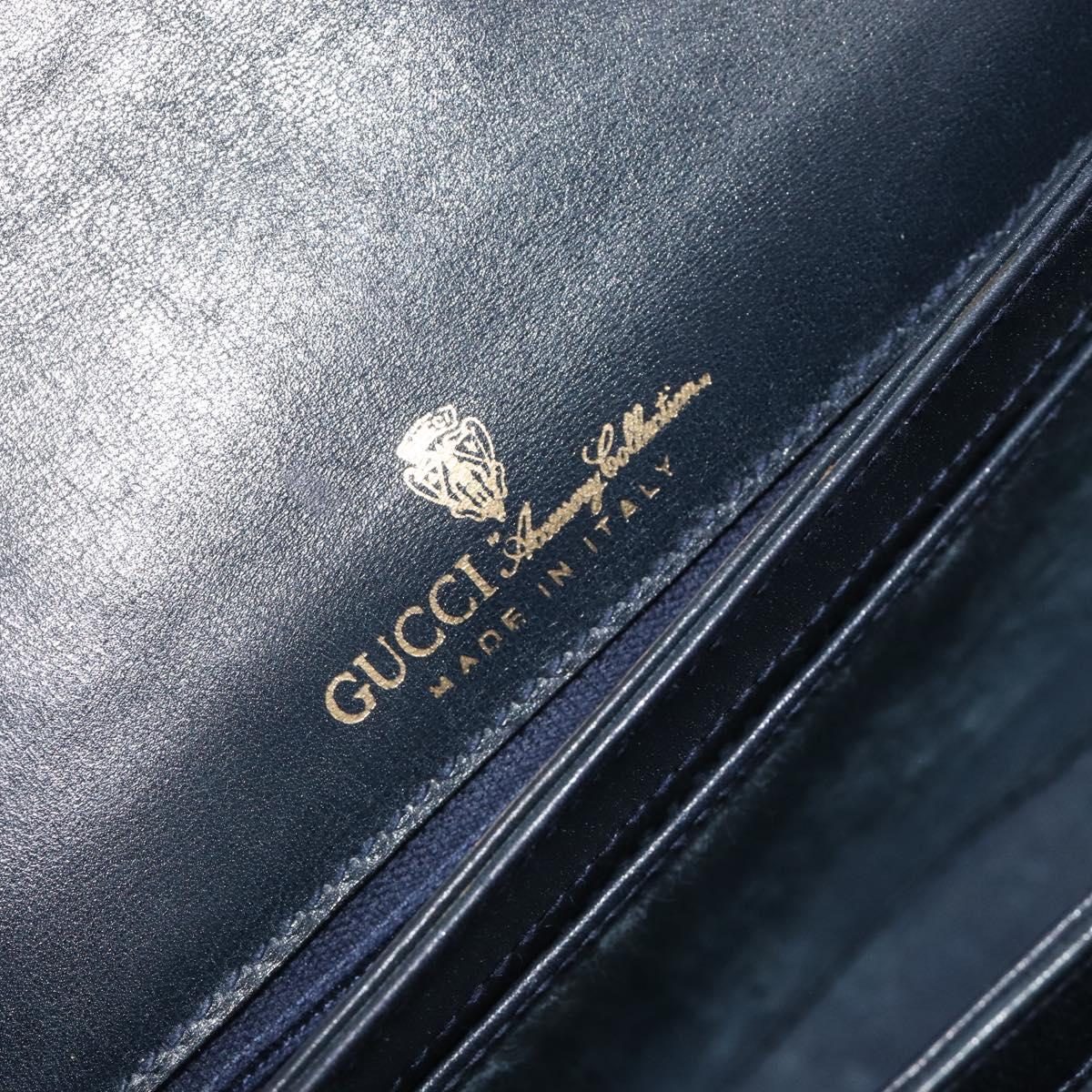 GUCCI GG Supreme Shoulder Bag PVC Navy Gold 14 01 4084 Auth 184523