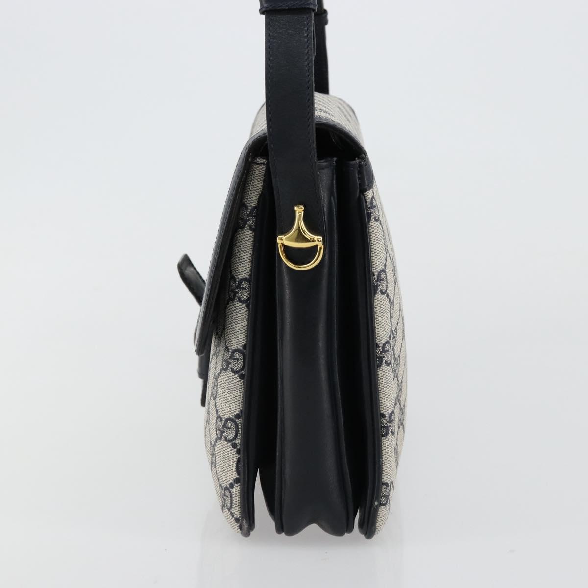 GUCCI GG Supreme Shoulder Bag PVC Navy Gold 14 01 4084 Auth 184523
