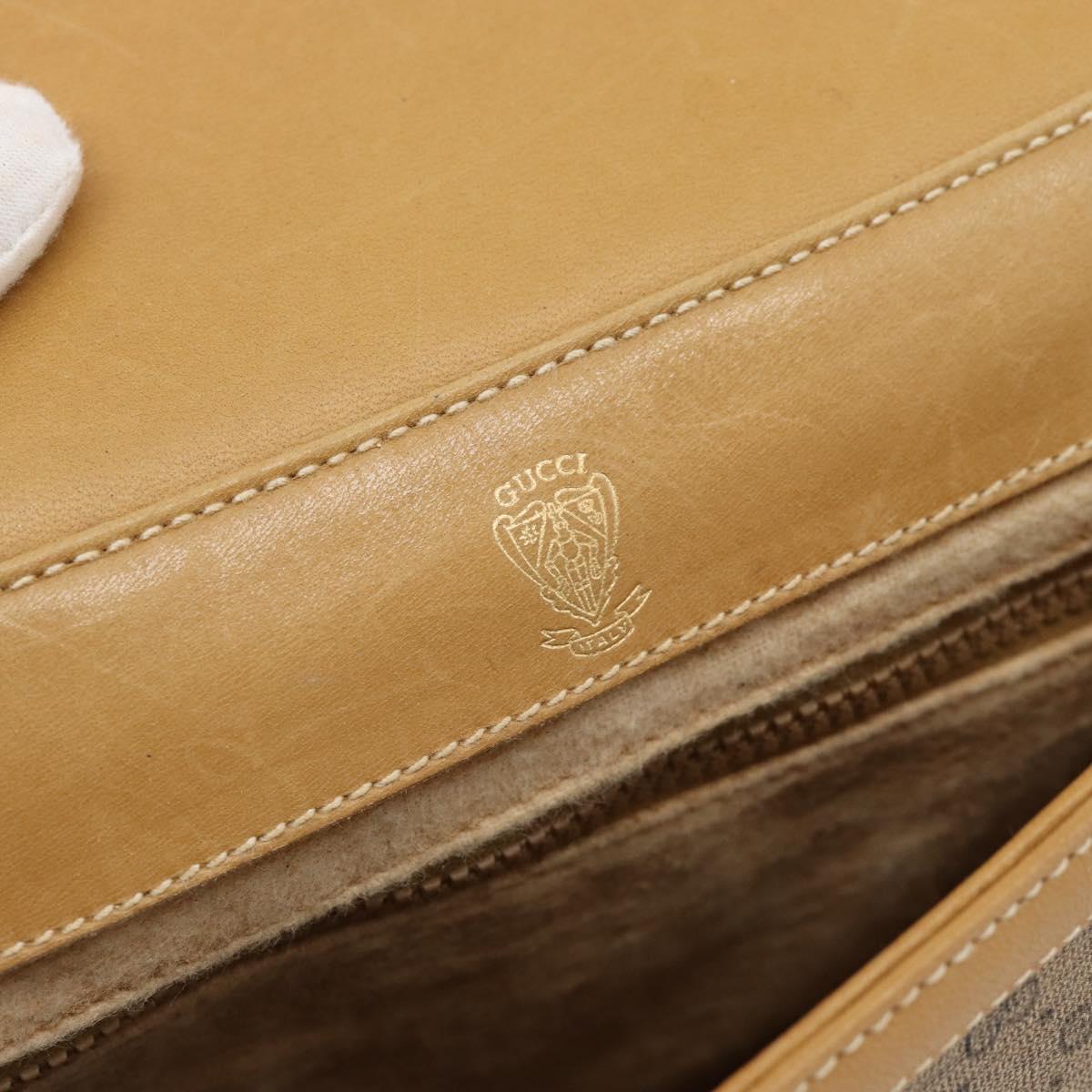 GUCCI Micro GG Supreme Shoulder Bag PVC Beige Gold Auth 184524