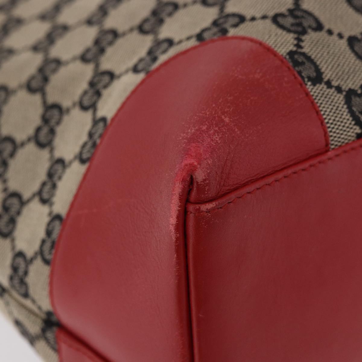 GUCCI GG Canvas Hand Bag Beige Gold 002 1121 1669 Auth 184526