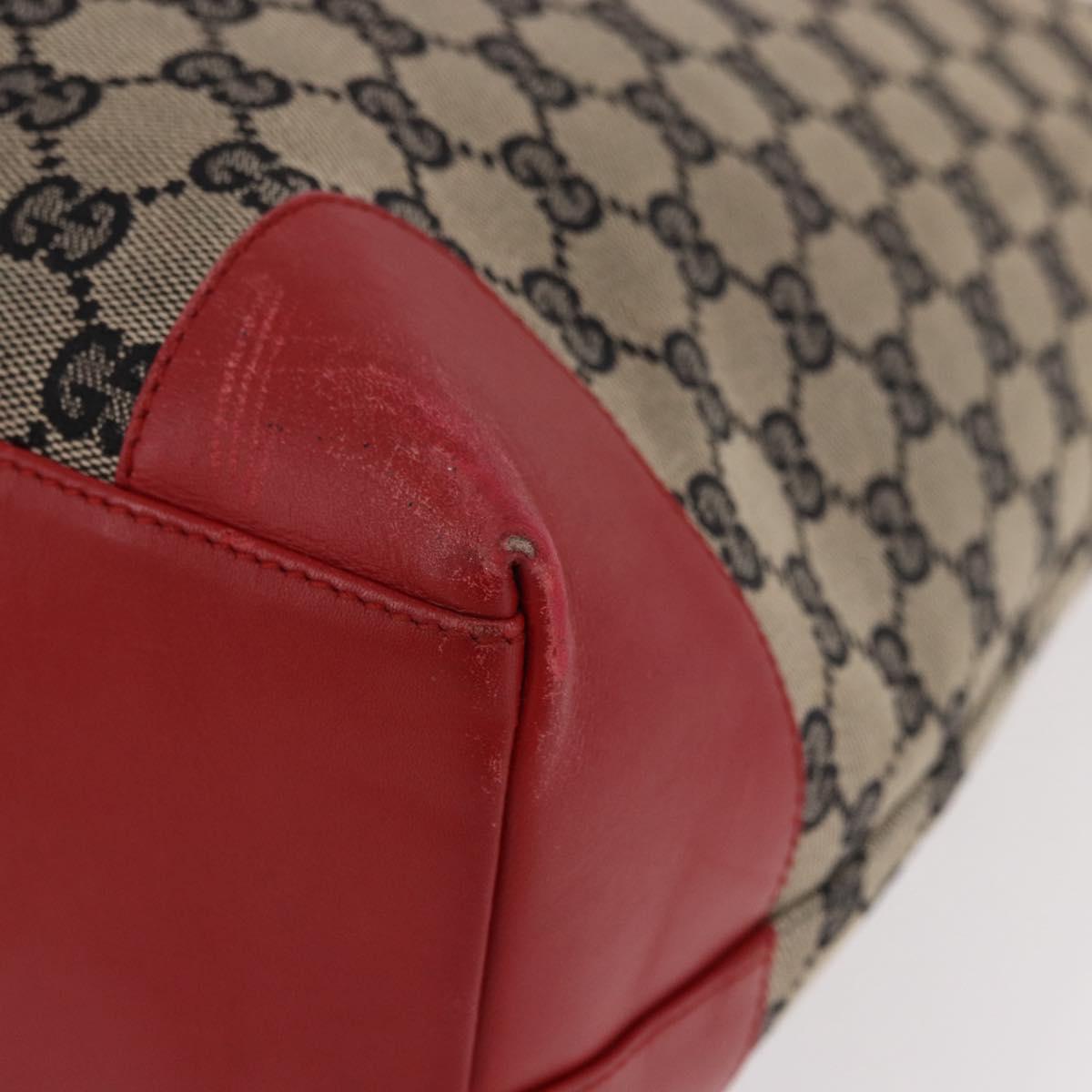 GUCCI GG Canvas Hand Bag Beige Gold 002 1121 1669 Auth 184526