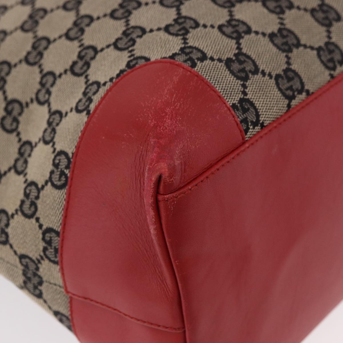 GUCCI GG Canvas Hand Bag Beige Gold 002 1121 1669 Auth 184526
