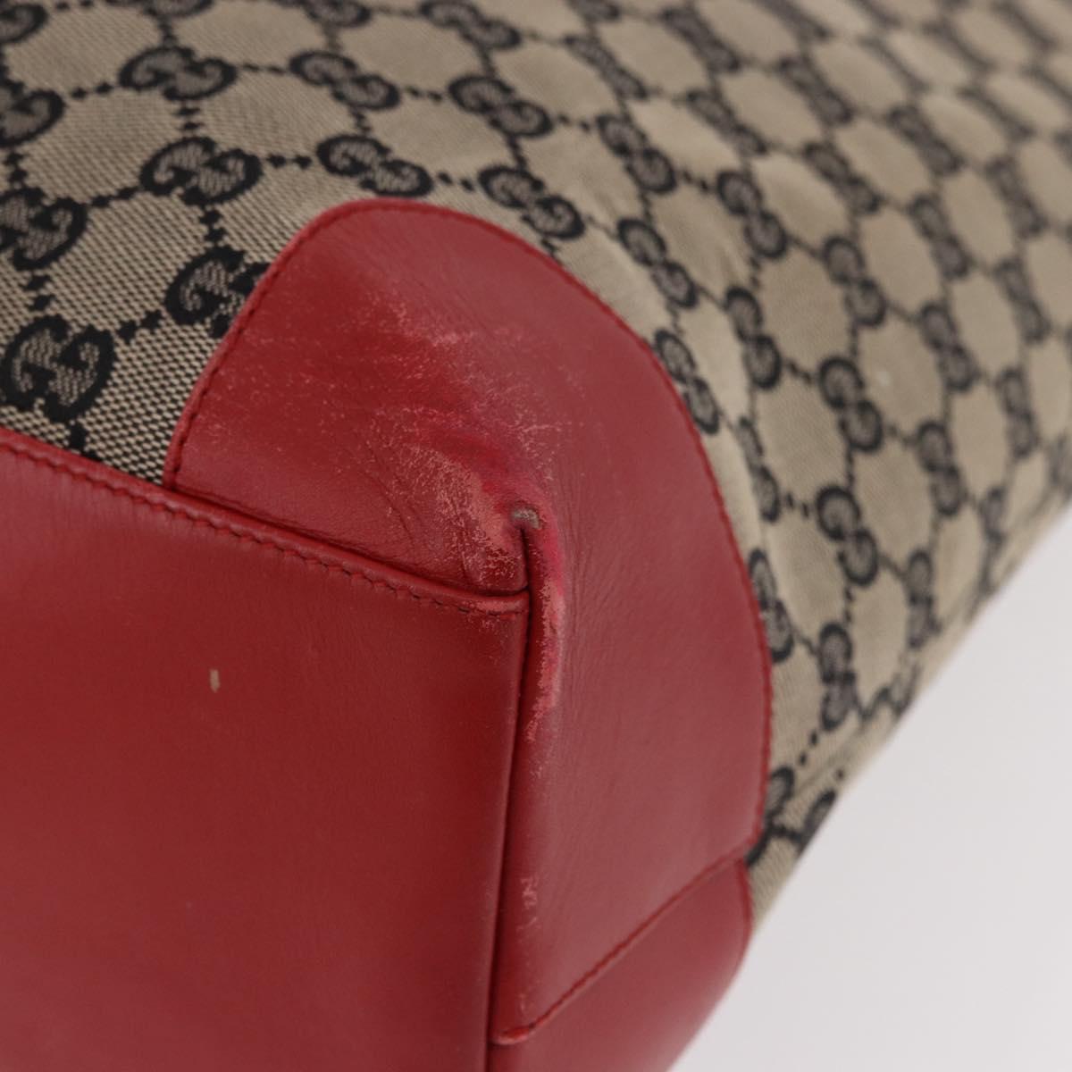 GUCCI GG Canvas Hand Bag Beige Gold 002 1121 1669 Auth 184526