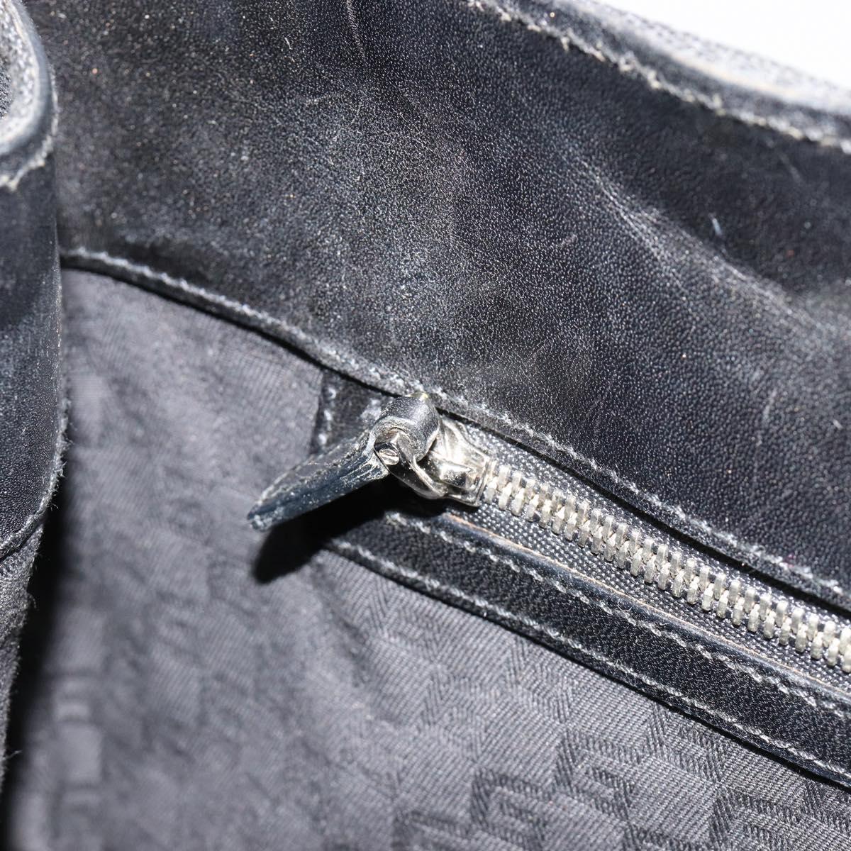GUCCI Canvas Tote Bag Black Gold 114888 Auth 184529
