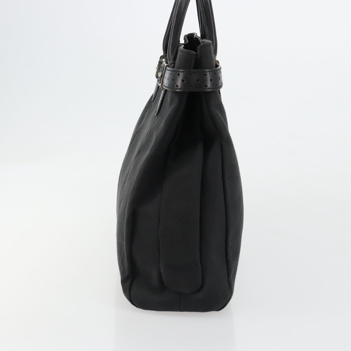 GUCCI Canvas Tote Bag Black Gold 114888 Auth 184529