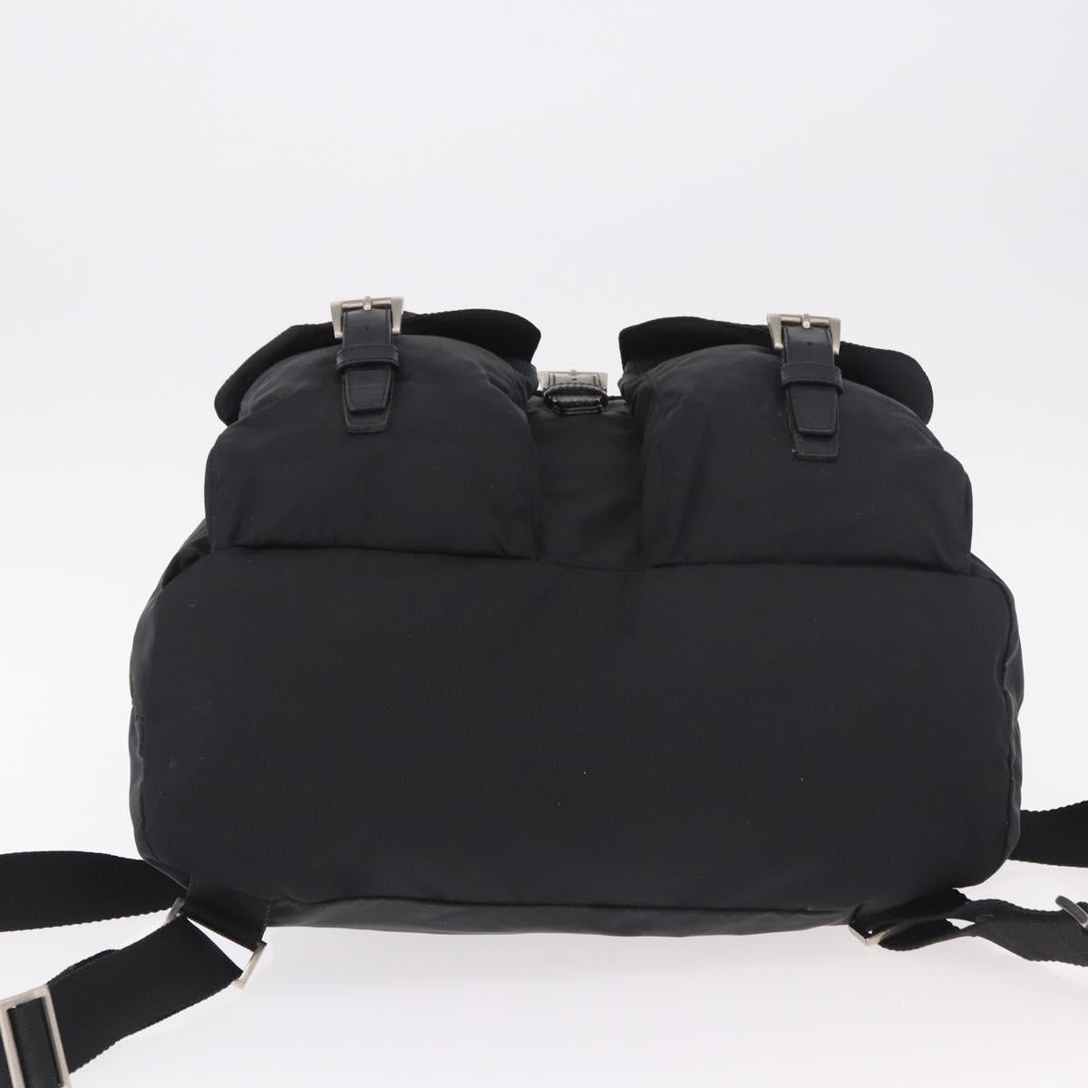 PRADA Backpack Nylon Black Silver Auth 184534A