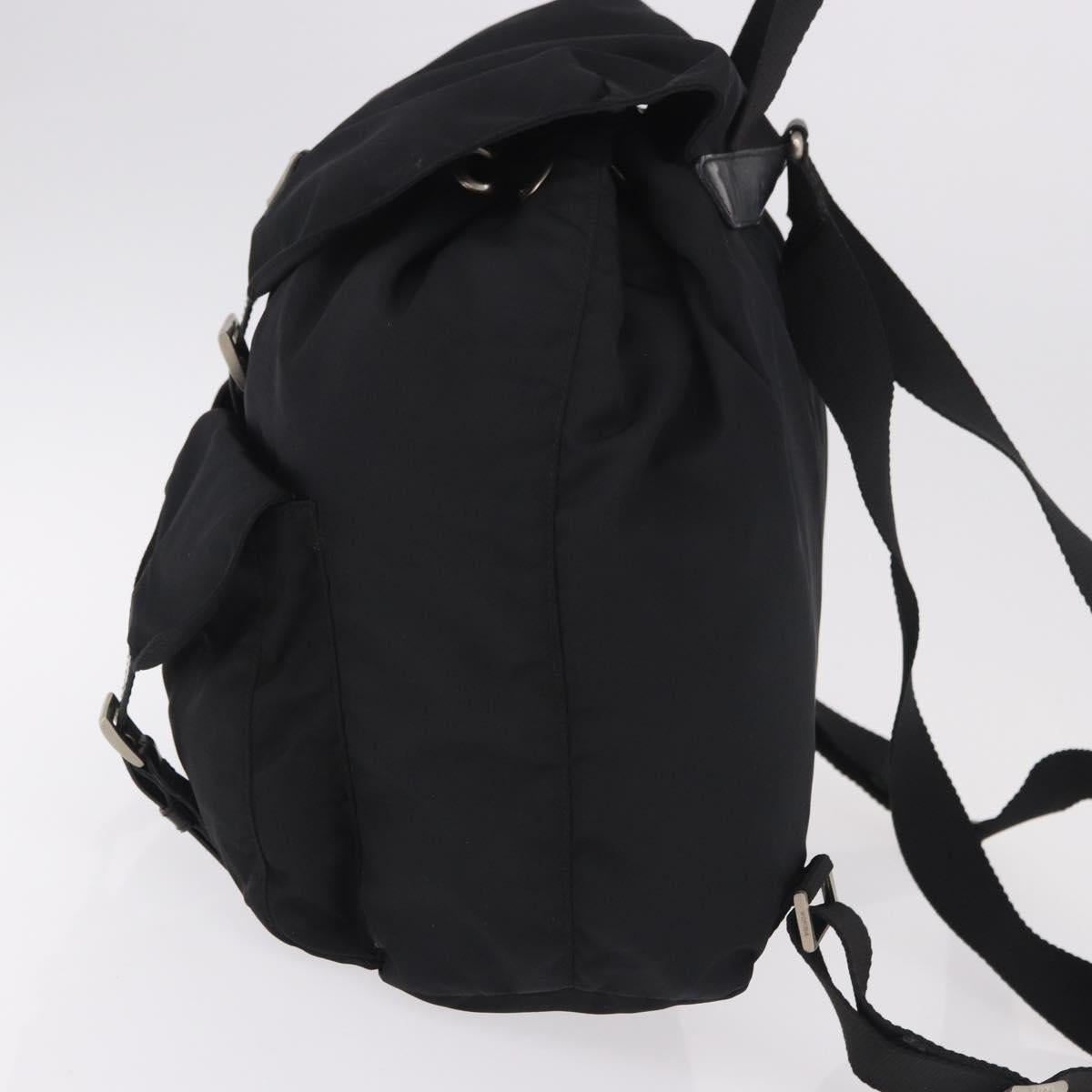 PRADA Backpack Nylon Black Silver Auth 184534A