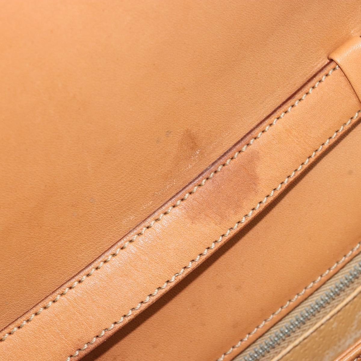CELINE Macadam Canvas Shoulder Bag PVC Leather Brown Gold Auth 184541