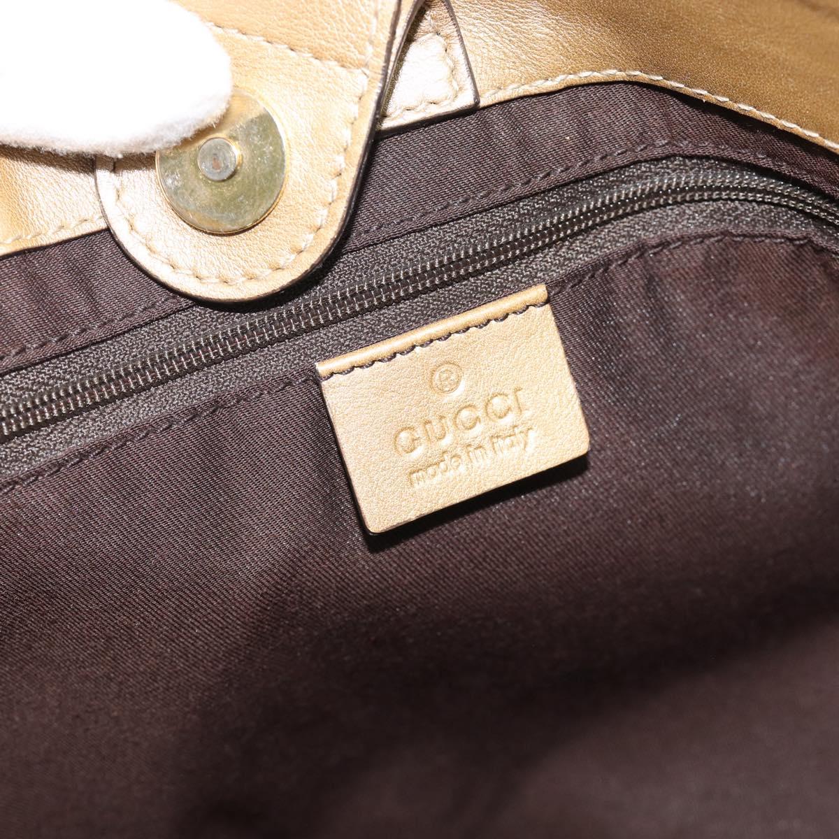 GUCCI GG Crystal Abbey Tote Bag Coated Canvas Gold 211982 Auth 184542