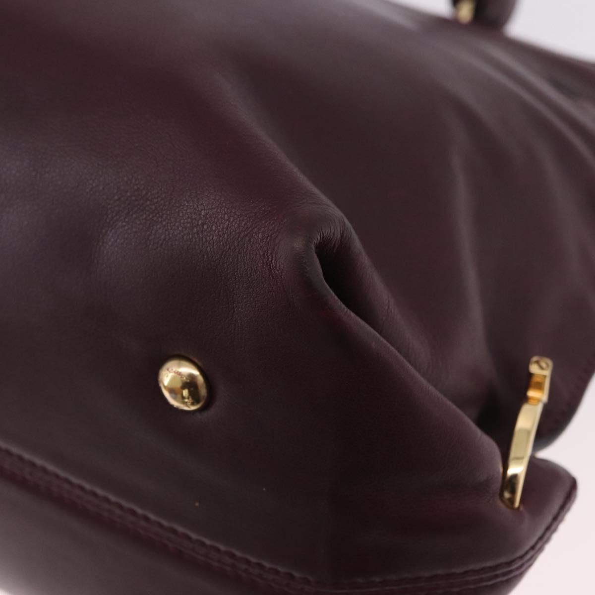 Salvatore Ferragamo Sofia Gancini Hand Bag Leather 2way Purple Gold Auth 184543