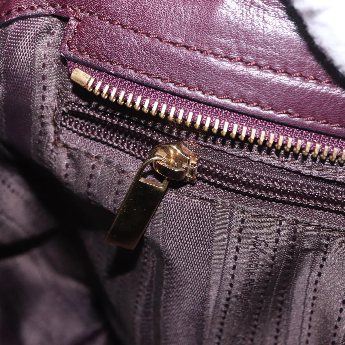 Salvatore Ferragamo Sofia Gancini Hand Bag Leather 2way Purple Gold Auth 184543